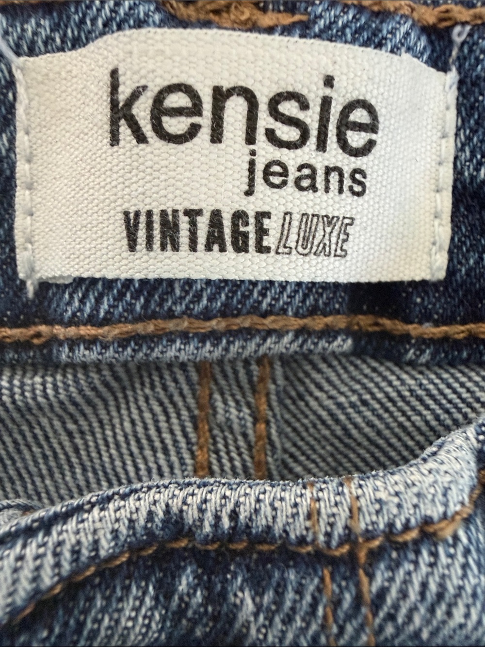 Kensie Wide Leg Cropped Jeans in Med Blue - Picture 3 of 8